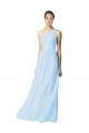 Sleeveless Light Sky Blue One Shoulder Soft Chiffon A-Line Bridesmaid Dress Newcastle