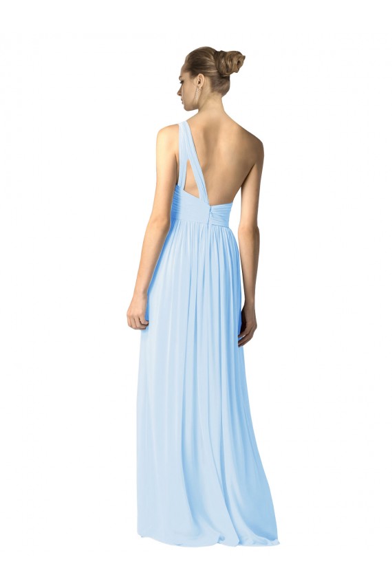 Sleeveless Light Sky Blue One Shoulder Soft Chiffon A-Line Bridesmaid Dress Newcastle