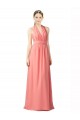 Sleeveless Watermelon Halter Neck Soft Chiffon A-Line Bridesmaid Dress Newcastle