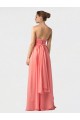 Sleeveless Watermelon Halter Neck Soft Chiffon A-Line Bridesmaid Dress Newcastle