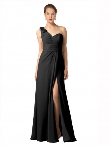 Sleeveless One Shoulder Soft Chiffon A-Line Bridesmaid Dress / Formal Dress Newcastle