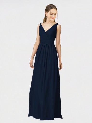 Sleeveless V-Neck Chiffon A-Line Bridesmaid Dresses / Formal Dresses Newcastle