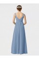 Sleeveless Dusty Blue Spaghetti Straps Soft Chiffon A-Line Bridesmaid Gown Newcastle
