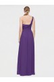 Sleeveless Plum Purple One Shoulder Soft Chiffon A-Line High Low Bridesmaid Dress Newcastle