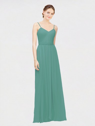 Sleeveless Icelandic Silver Spaghetti Straps Chiffon A-Line Bridesmaid Dress / Evening Dress Newcastle