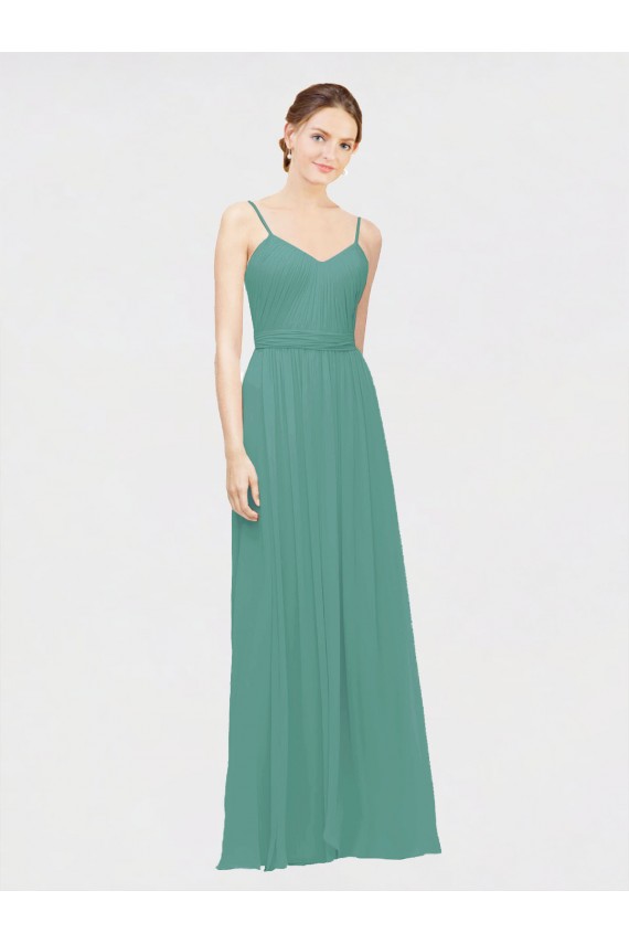 Sleeveless Icelandic Silver Spaghetti Straps Chiffon A-Line Bridesmaid Dress / Evening Dress Newcastle