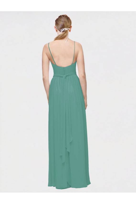 Sleeveless Icelandic Silver Spaghetti Straps Chiffon A-Line Bridesmaid Dress / Evening Dress Newcastle