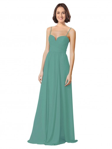 Sleeveless Icelandic Silver Spaghetti Straps Soft Chiffon A-Line Bridesmaid Dress Newcastle