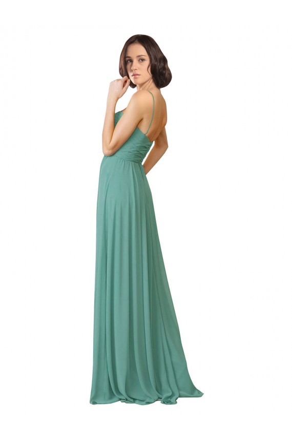 Sleeveless Icelandic Silver Spaghetti Straps Soft Chiffon A-Line Bridesmaid Dress Newcastle