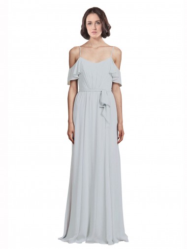 Sleeveless Frost Off the Shoulder Soft Chiffon A-Line Formal Dress / Bridesmaid Dress Newcastle