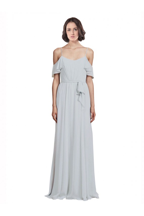 Sleeveless Frost Off the Shoulder Soft Chiffon A-Line Formal Dress / Bridesmaid Dress Newcastle