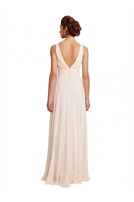 Sleeveless Bateau Neck V-Back Chiffon A-Line Bridesmaid Dress / Evening Dress Newcastle