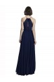 Sleeveless Dark Navy Halter Neck Chiffon A-Line Evening Gowns / Bridesmaid Dresses Newcastle