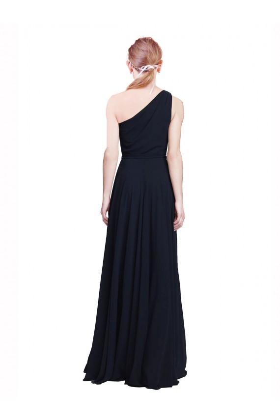Sleeveless Dark Navy One Shoulder Chiffon A-Line Bridesmaid Dress / Evening Dress Newcastle