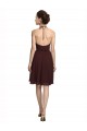 Sleeveless Burgundy Gold Spaghetti Straps Soft Chiffon A-Line Bridesmaid Dress Newcastle