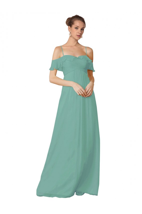 Flutter Sleeves Seaside Off the Shoulder Soft Chiffon A-Line Bridesmaid Dress Newcastle