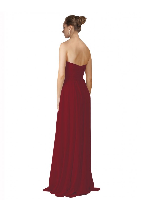 Sleeveless Burgundy Sweetheart Soft Chiffon A-Line Bridesmaid Dresses Newcastle