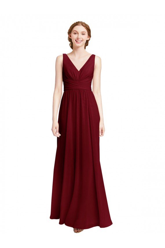 Sleeveless V-Neck Chiffon A-Line Bridesmaid Dress / Evening Gowns Newcastle