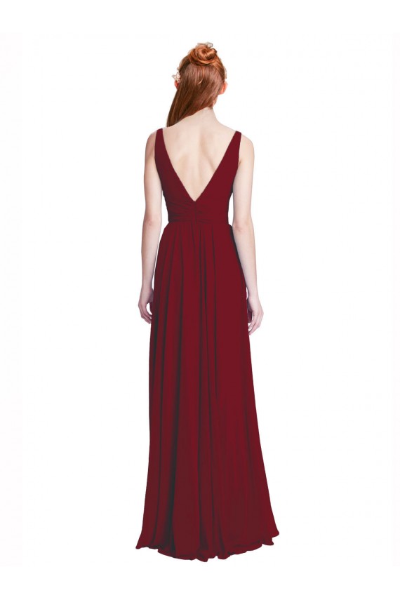 Sleeveless V-Neck Chiffon A-Line Bridesmaid Dress / Evening Gowns Newcastle