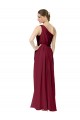Sleeveless Burgundy One Shoulder Chiffon A-Line Bridal Party Dress / Evening Dress Newcastle