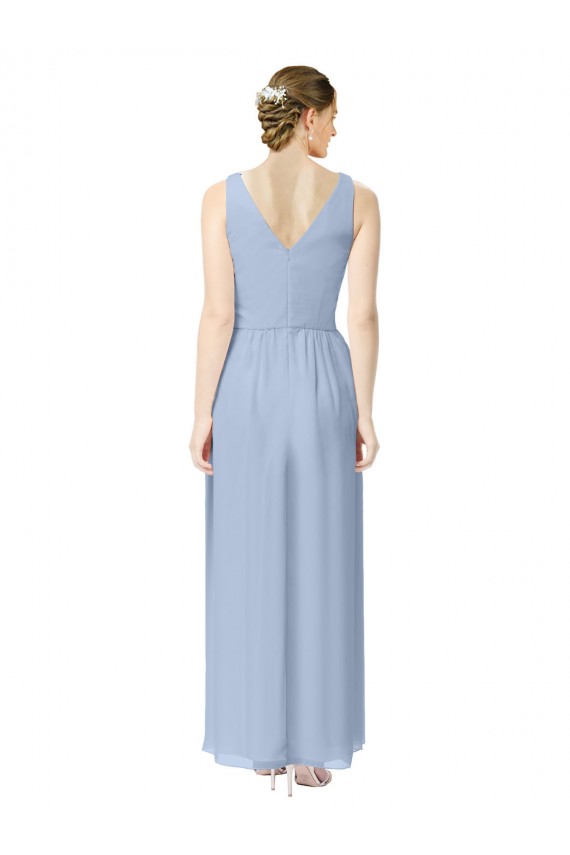 Sleeveless Periwinkle V-Neck Soft Chiffon A-Line Bridesmaid Dress Newcastle
