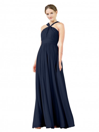 Sleeveless V-Neck Chiffon Princess Bridesmaid Gowns Newcastle
