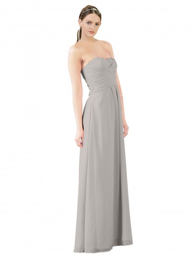 Sleeveless Oyster Silver Sweetheart Soft Chiffon A-Line Bridesmaid Dress Newcastle