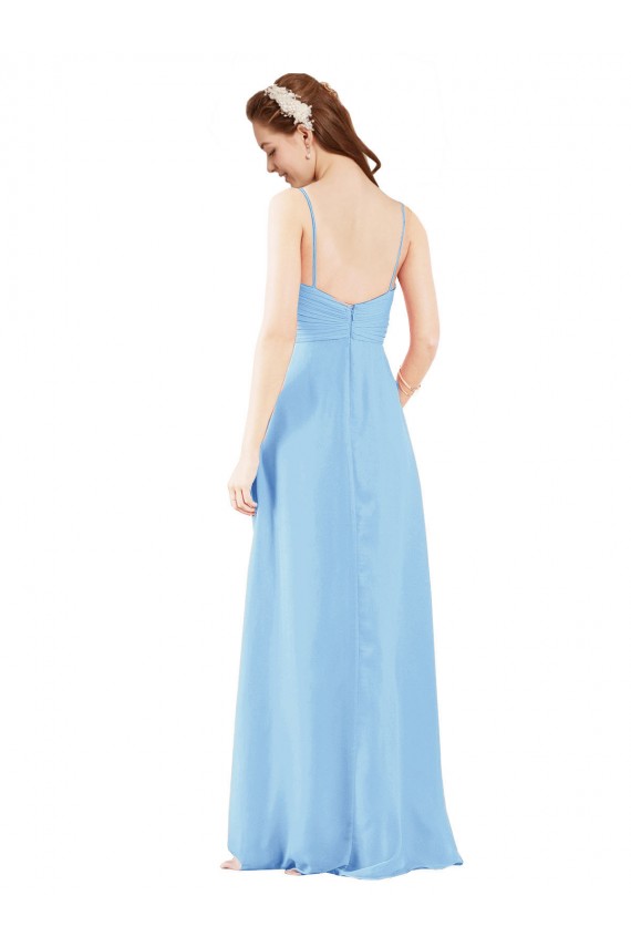 Sleeveless V-Neck Low Back Soft Chiffon Sheath Bridesmaid Dress Newcastle