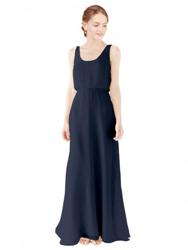 Sleeveless Scoop Neck Open Back Soft Chiffon A-Line Bridesmaid Dress Newcastle