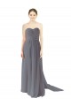Sleeveless Slate Grey Sweetheart Open Back Chiffon A-Line Bridesmaid Dress / Evening Dress Newcastle