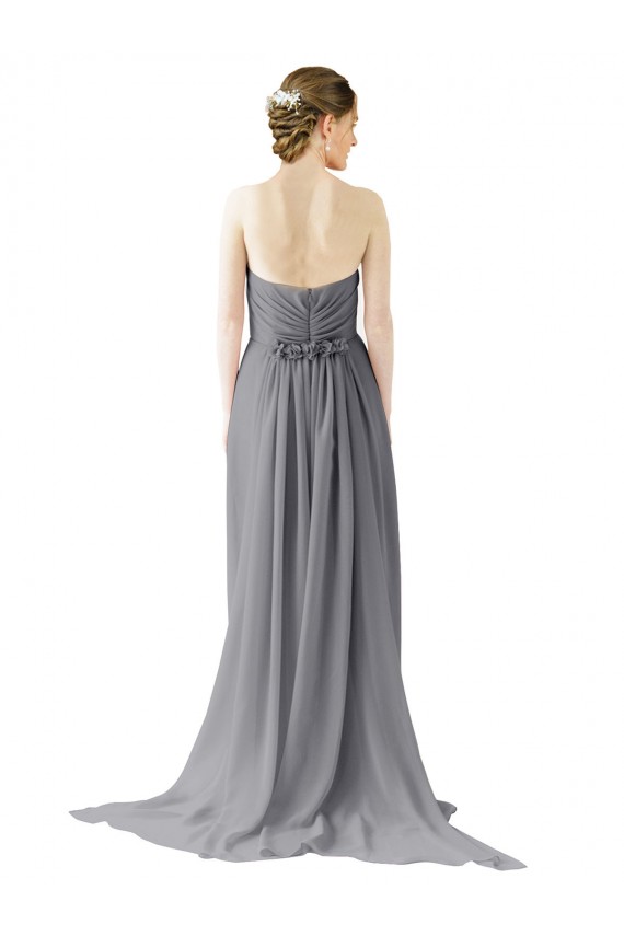 Sleeveless Slate Grey Sweetheart Open Back Chiffon A-Line Bridesmaid Dress / Evening Dress Newcastle