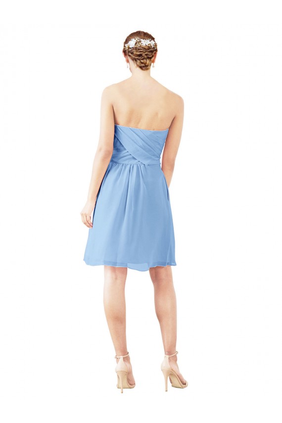 Sleeveless Periwinkle Sweetheart Open Back Soft Chiffon A-Line Bridesmaid Dress Newcastle