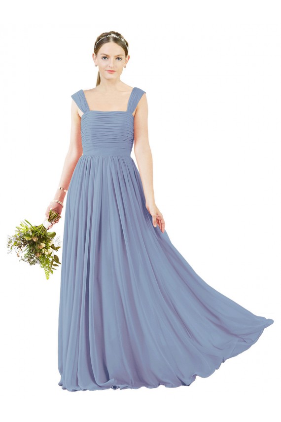 Sleeveless Square Neck Open Back Soft Chiffon A-Line Bridesmaid Dress Newcastle