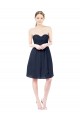 Sleeveless Dark Navy Sweetheart Open Back Soft Chiffon A-Line Bridesmaid Dress Newcastle