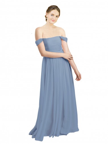 Sleeveless Off the Shoulder Open Back Soft Chiffon A-Line Formal Dress / Bridesmaid Dress Newcastle