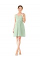 Sleeveless Sage V-Neck Soft Chiffon A-Line Bridesmaid Dress Newcastle