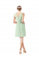 Sleeveless Sage V-Neck Soft Chiffon A-Line Bridesmaid Dress Newcastle