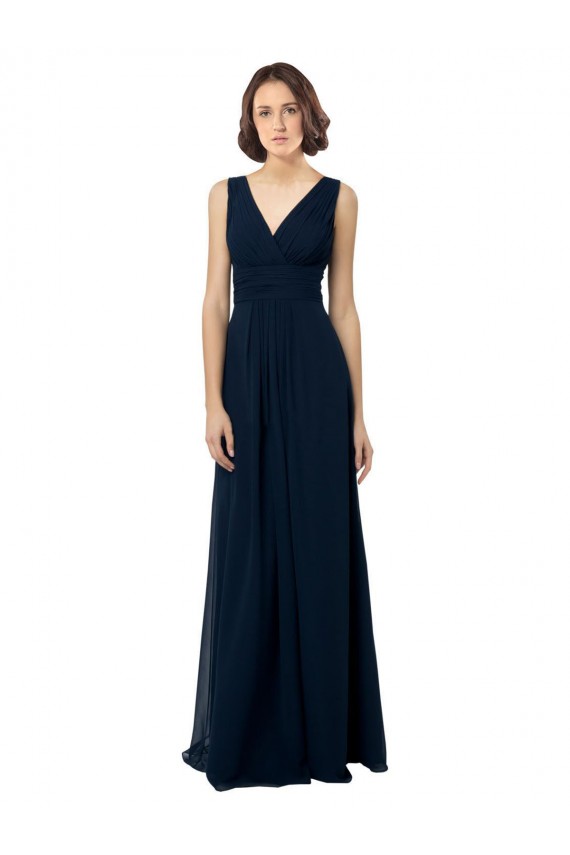 Sleeveless V-Neck V-Back Chiffon A-Line Bridal Party Dress Newcastle