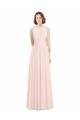 Sleeveless Pink Halter Neck Keyhole Back Soft Chiffon A-Line Bridesmaid Dress Newcastle