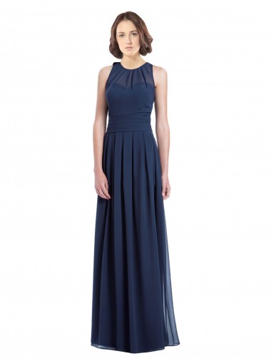 Sleeveless Halter Neck Keyhole Back Chiffon A-Line Bridesmaid Dress Newcastle