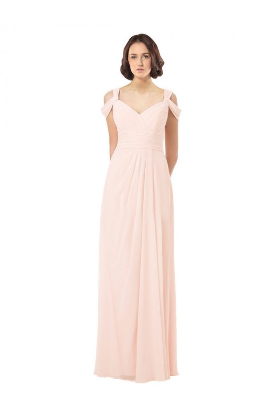 Sleeveless Off the Shoulder Keyhole Back Chiffon A-Line Bridesmaid Dress / Evening Dress Newcastle