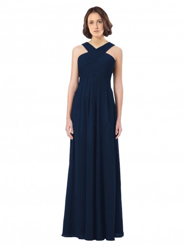 Sleeveless Off the Shoulder Open Back Chiffon A-Line Bridesmaid Dress Newcastle