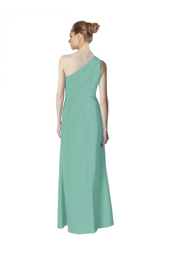 Sleeveless Jade One Shoulder Soft Chiffon A-Line Bridesmaid Dress Newcastle