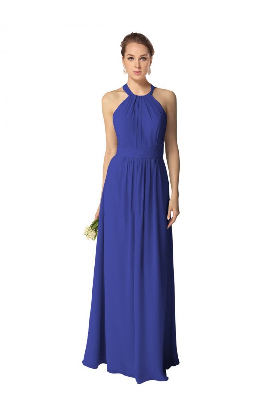 Sleeveless Halter Neck Soft Chiffon A-Line Evening Dress / Bridesmaid Dress Newcastle