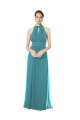 Sleeveless Hunter Halter Neck Keyhole Back Soft Chiffon A-Line Bridesmaid Dress Newcastle
