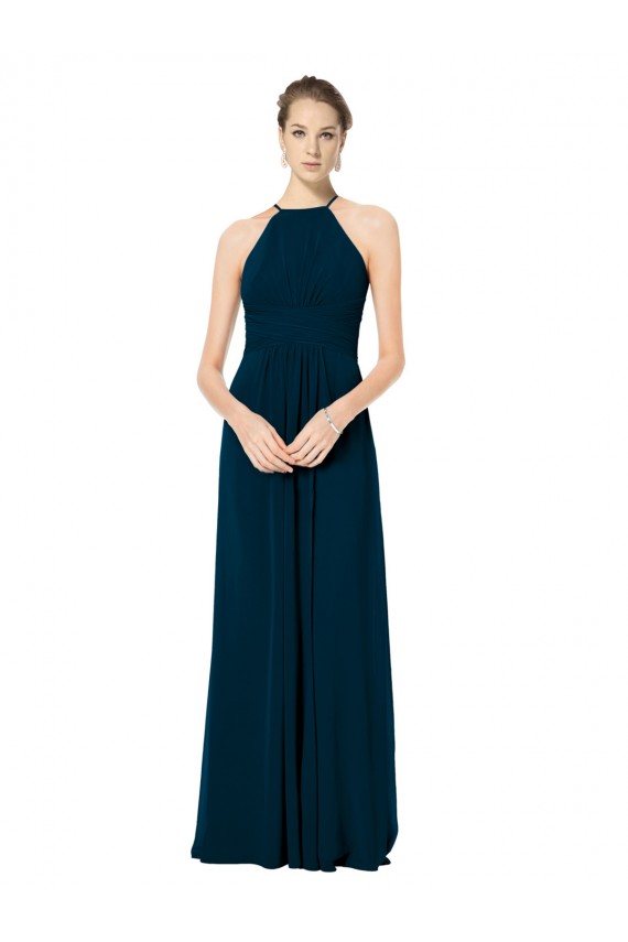 Sleeveless Midnight Green Spaghetti Straps Soft Chiffon A-Line Bridesmaid Dress Newcastle