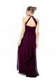 Sleeveless Midnight Green Halter Neck Open Back Soft Chiffon A-Line Formal Dress / Bridesmaid Dress Newcastle