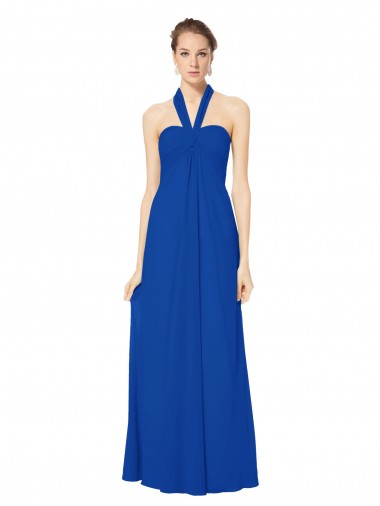 Sleeveless Halter Neck Open Back Chiffon A-Line Bridesmaid Dress Newcastle