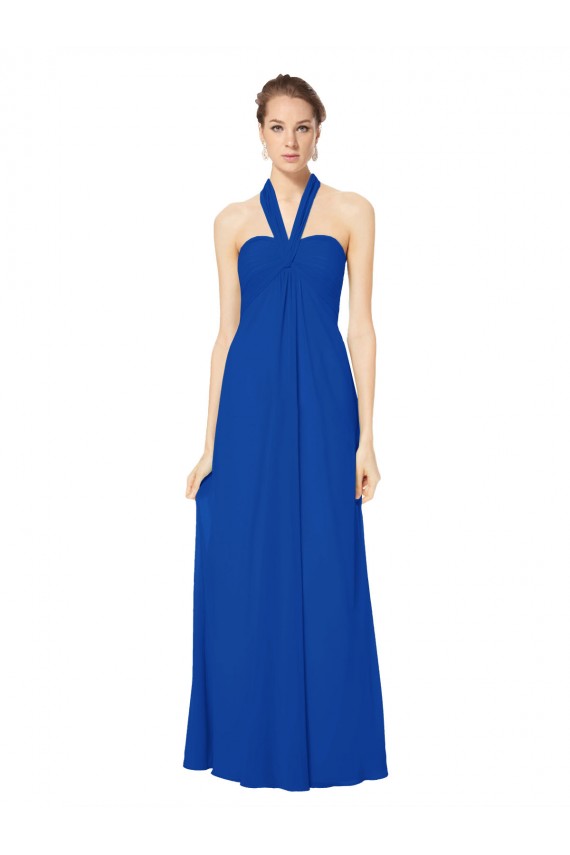 Sleeveless Halter Neck Open Back Chiffon A-Line Bridesmaid Dress Newcastle
