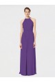 Sleeveless Plum Purple Spaghetti Straps Criss Cross Back Soft Chiffon A-Line Bridesmaid Dress Newcastle